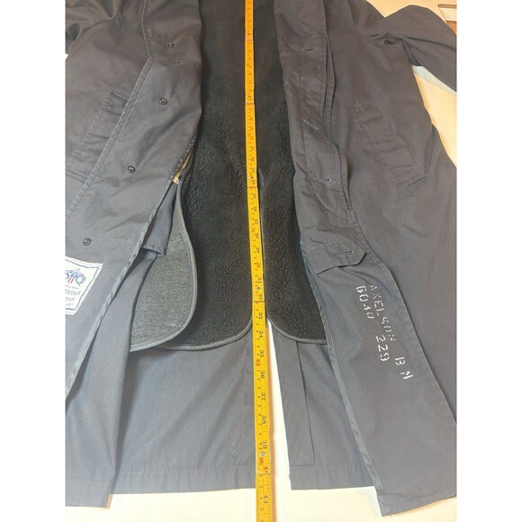 Vintage Military All Weather Trench Coat DSCP Removable Lining Navy Black 46L - Picture 5 of 10